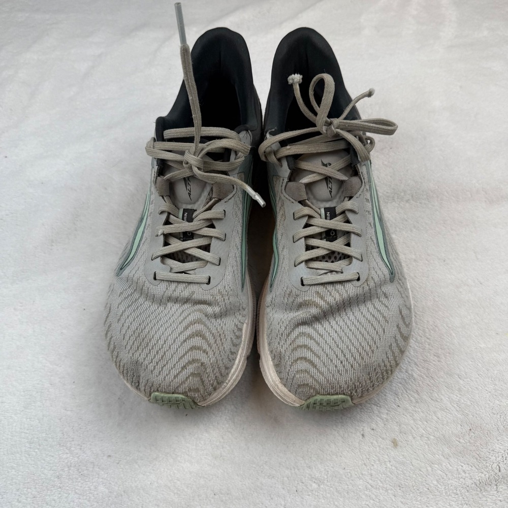 Altra Light Gray Athletic Running Shoes with Mint Accent